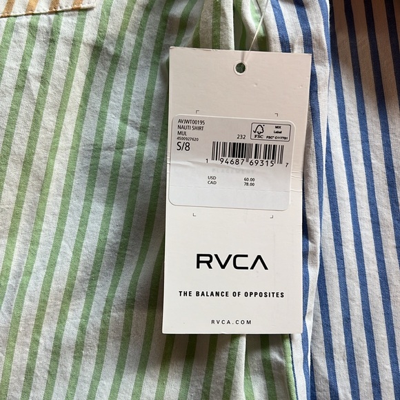 Women’s RVCA button up shirt. Part of matching set. Size small - Picture 3 of 3